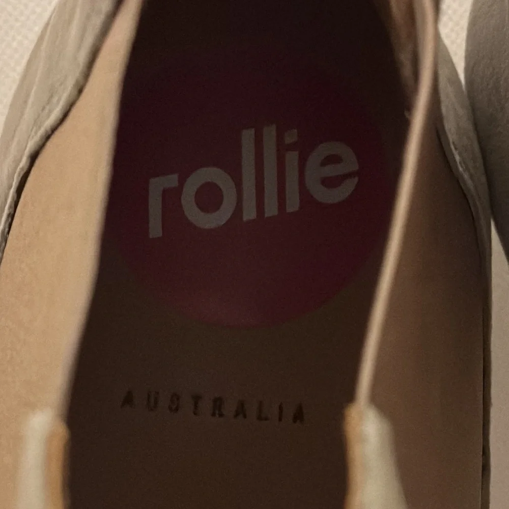 Rollie Chelsea Taupe Suede with Rose Gold Gusset Comfy Boot Size 40 - NWT